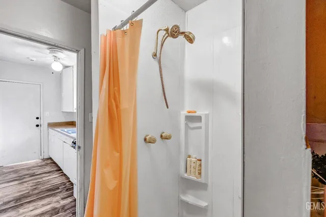 a bathroom with a shower