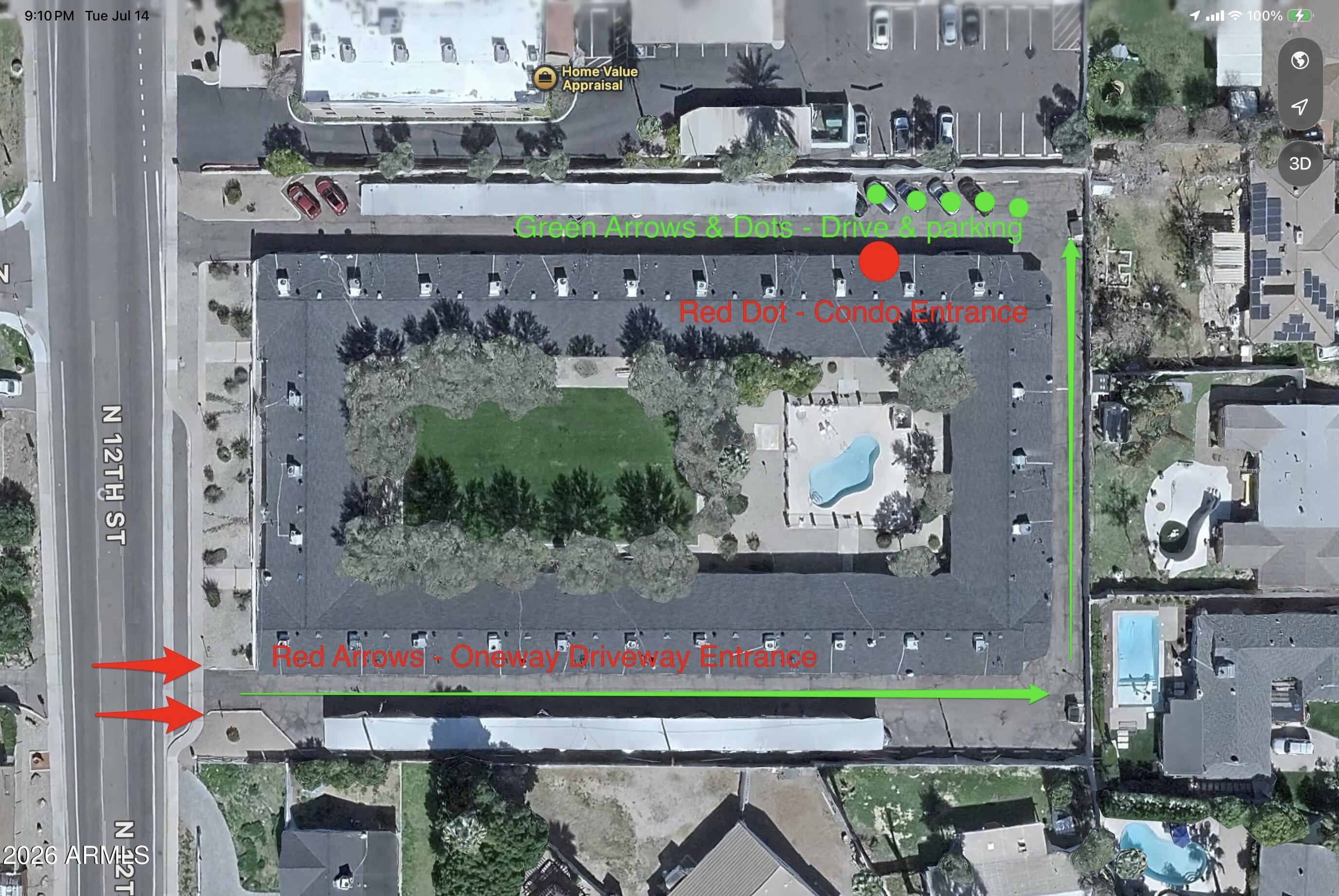 6819 North 12th Street, Unit 9 Phoenix, AZ 85014 - Photo 2 of 29 Parking/Entrance Map