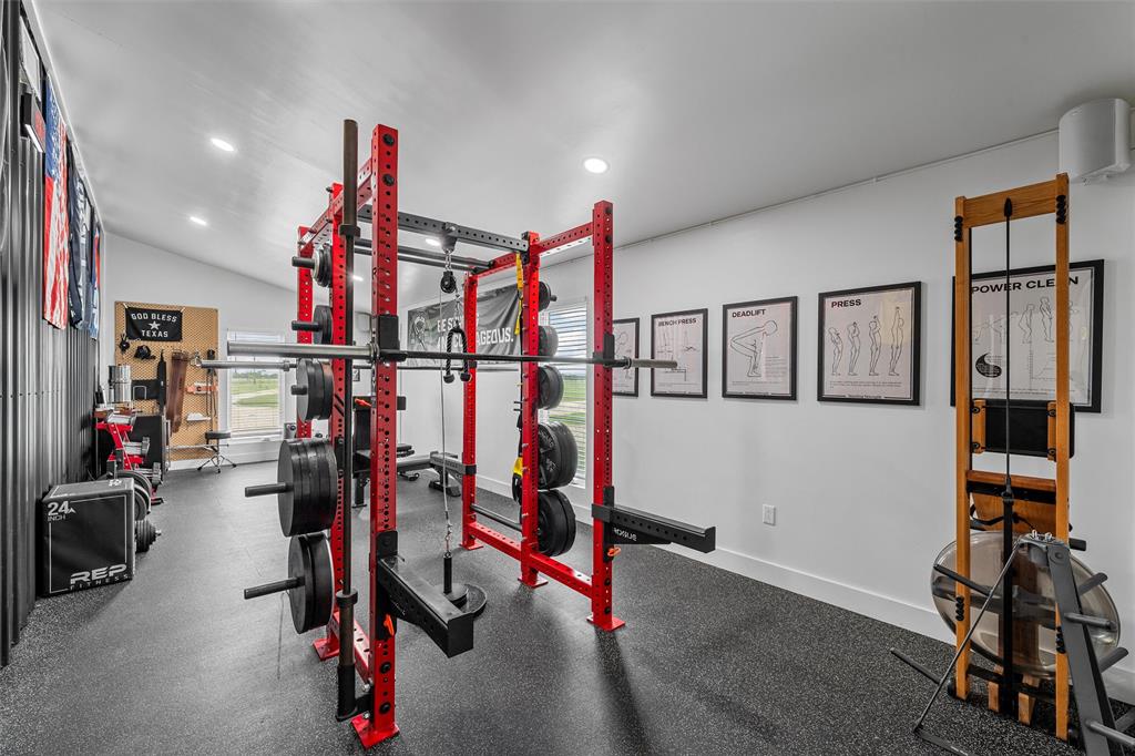 1197 Prairie Chapel Road Crawford, TX 76638 - Photo 37 of 40 Workout room with recessed lighting and baseboards