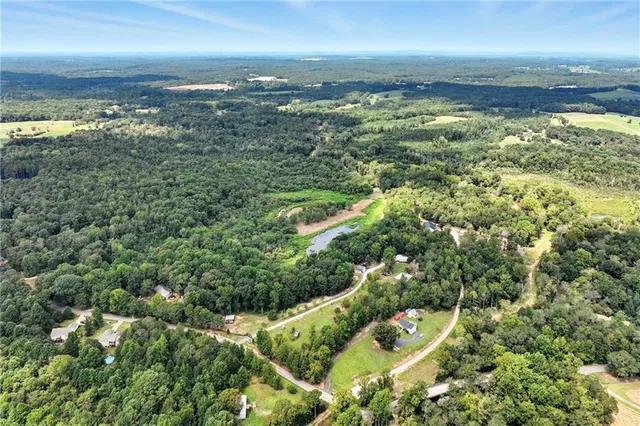 a view of a park with swings