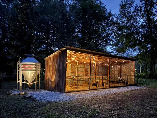a view of a lake with lots of green space