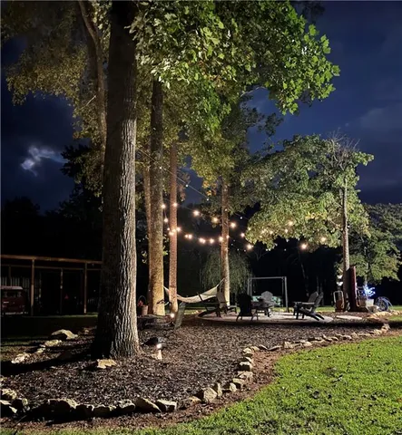 a view of backyard with green space