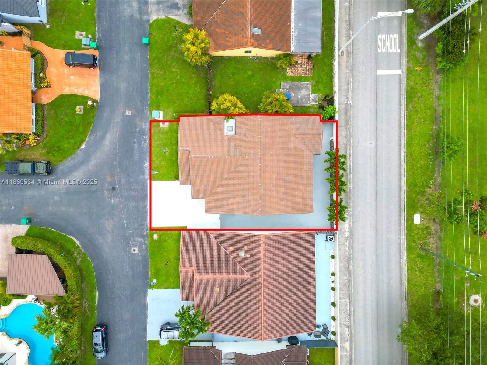 11186 Southwest 75th Terrace Miami, FL 33173 - Photo 22 of 26 an aerial view of a house with a garden