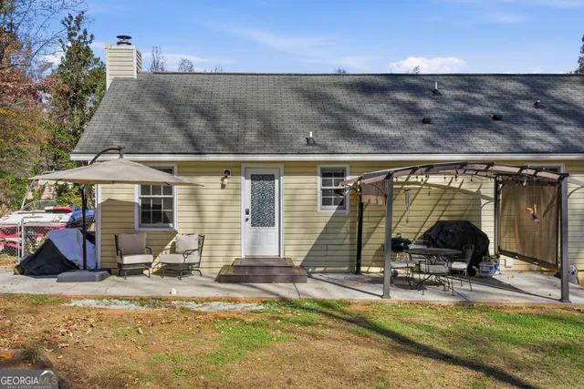front view of a house with a yard