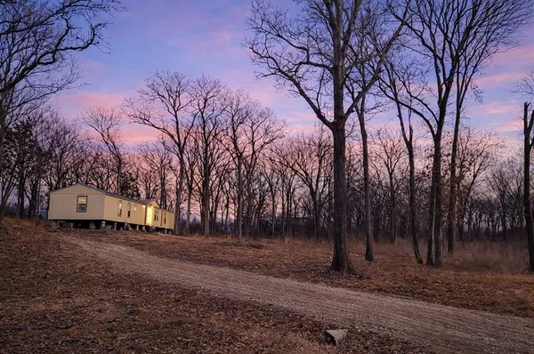 a view of yard with tree in the background