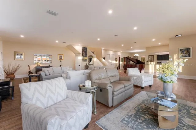 a living room with furniture and a couch