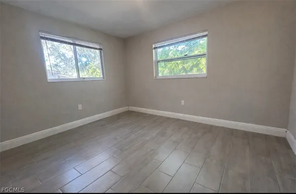 an empty room with a window