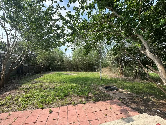 a backyard of a house with lots of green space