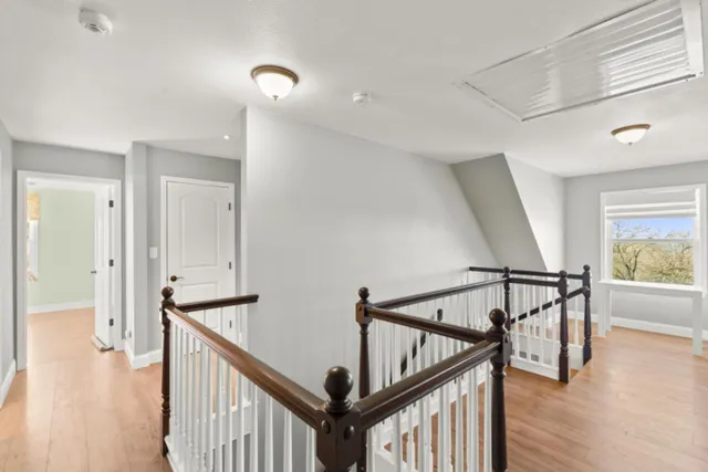 a view of a yard covered with snow