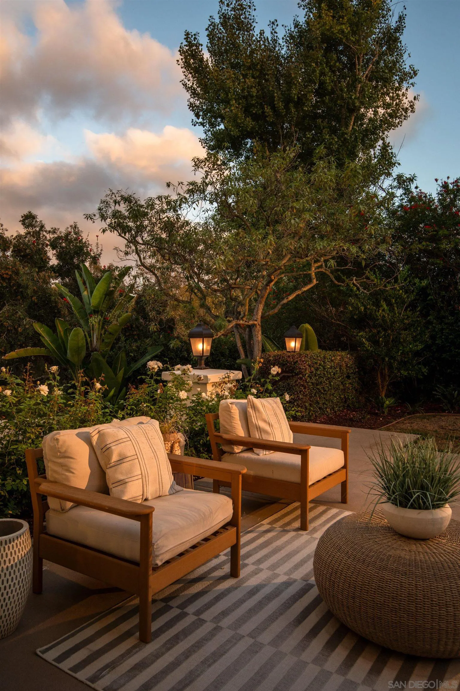 2815 Santa Fe Vista Court Encinitas, CA 92024 - Photo 55 of 74 a outdoor sitting area with furniture and a potted plant