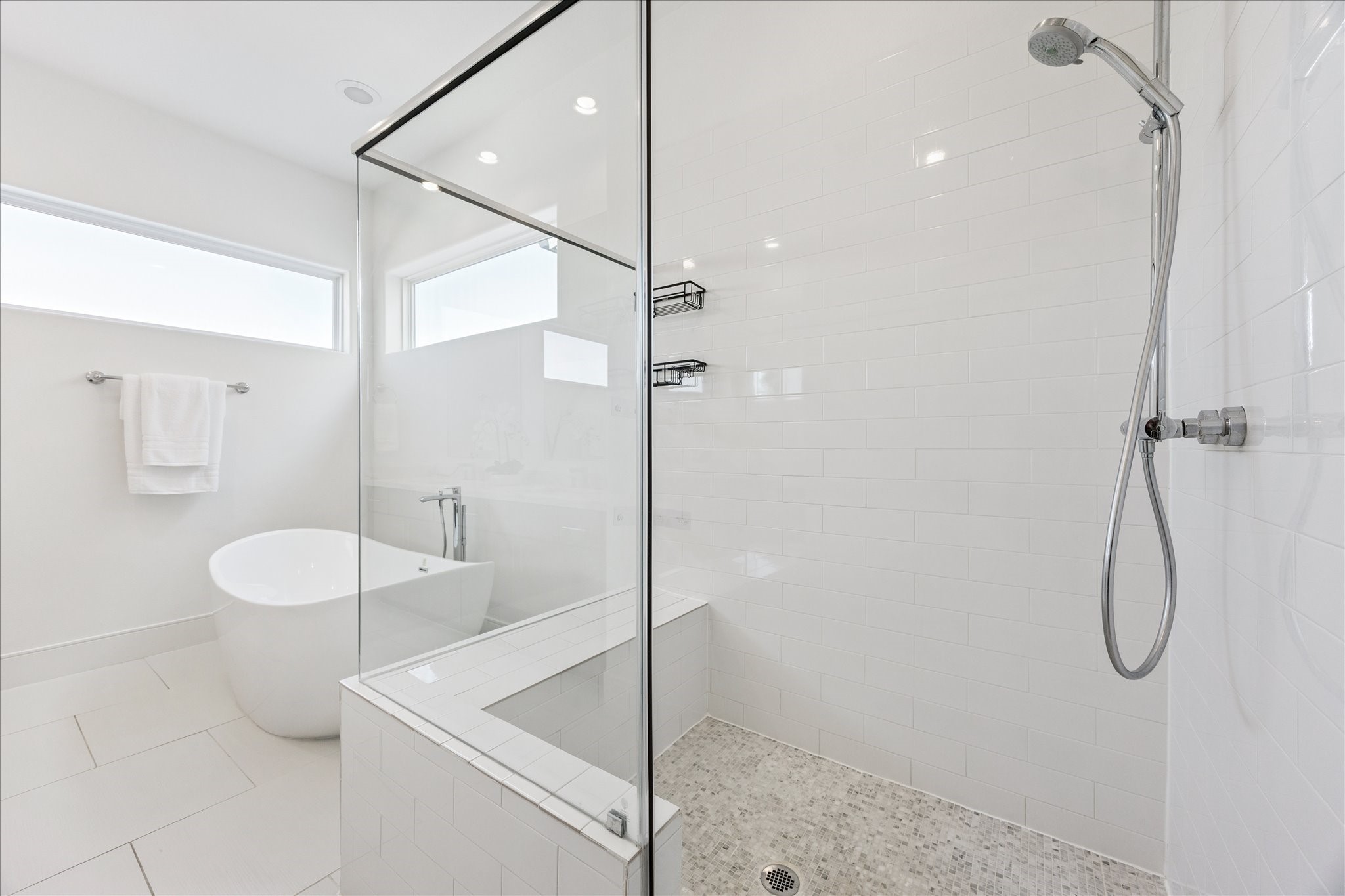 2414 Canal Street, Unit F Houston, TX 77003 - Photo 23 of 34 a bathroom with a granite countertop sink a toilet and shower