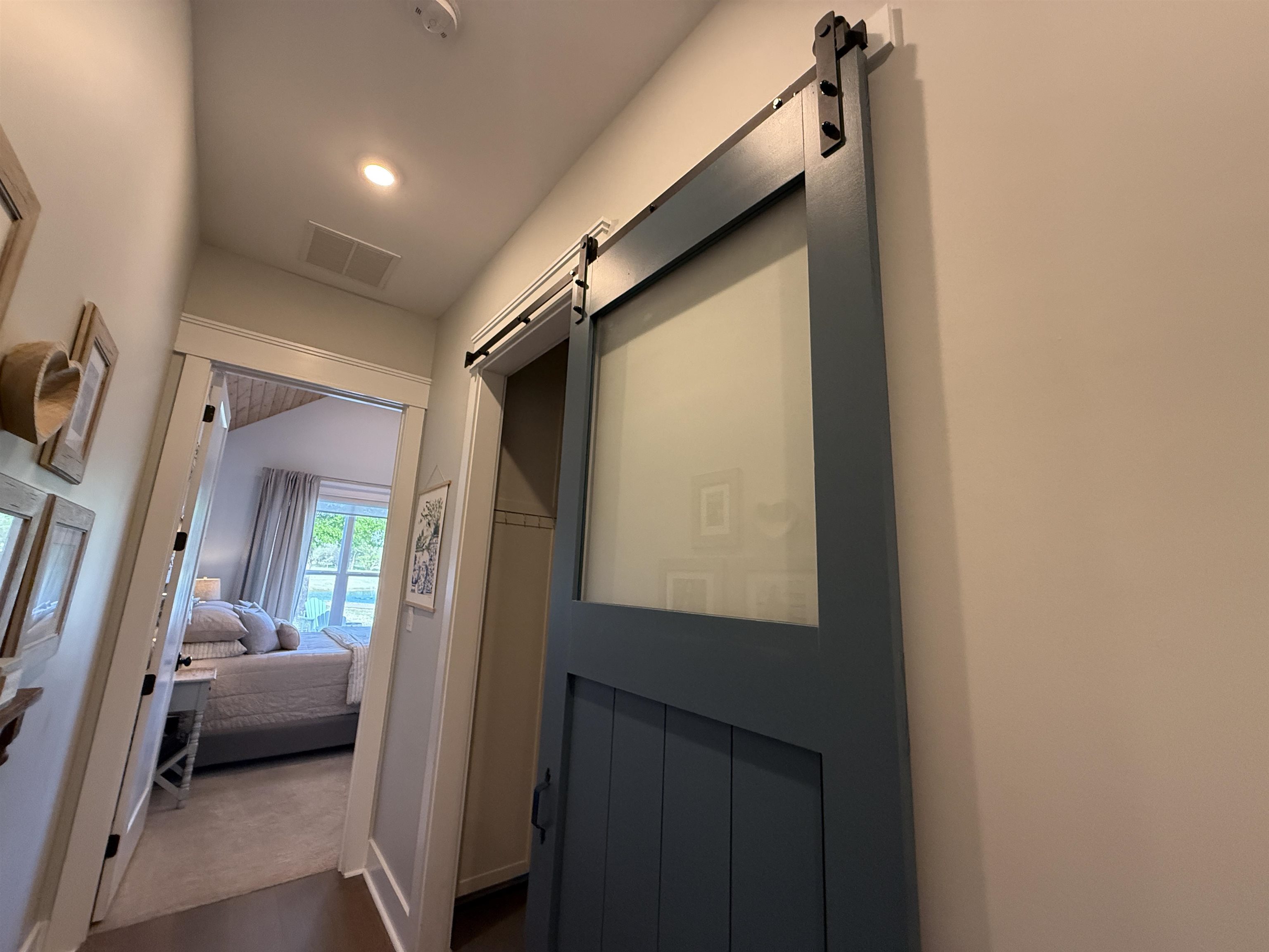 6900 Salem Road Lakeland, TN 38002 - Photo 30 of 40 Hallway featuring a barn door and recessed lighting