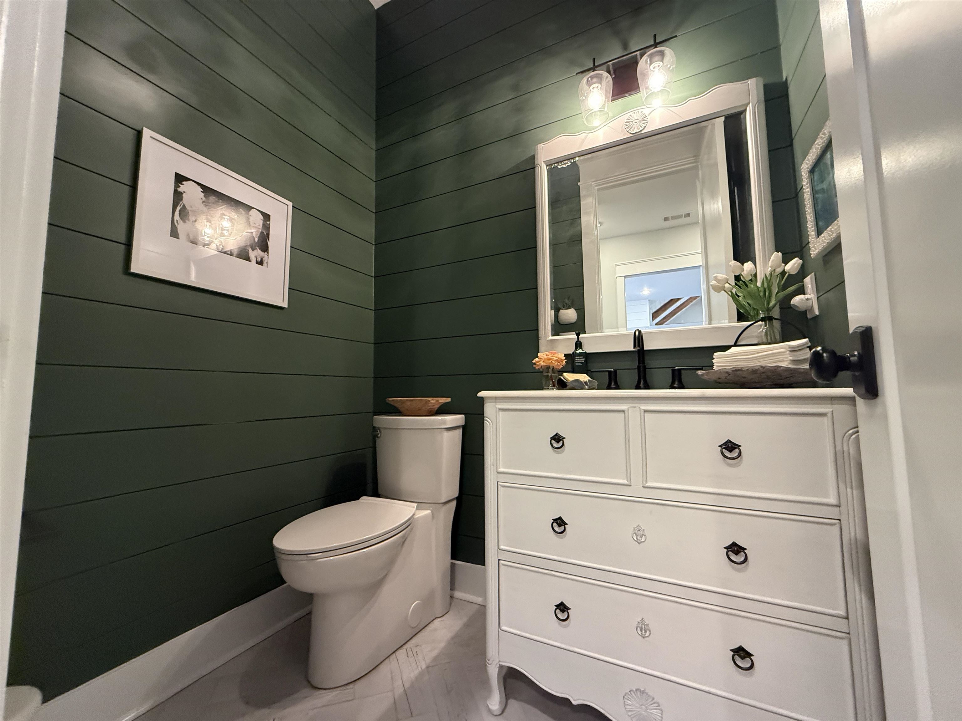 6900 Salem Road Lakeland, TN 38002 - Photo 34 of 40 Bathroom with vanity and wood walls