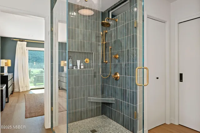 a bathroom with a shower