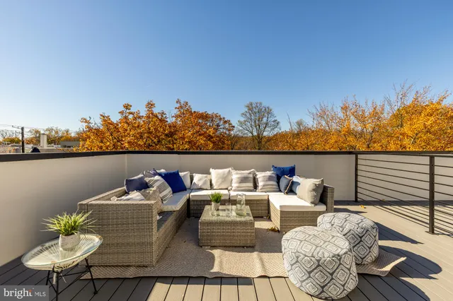 a outdoor living room with furniture