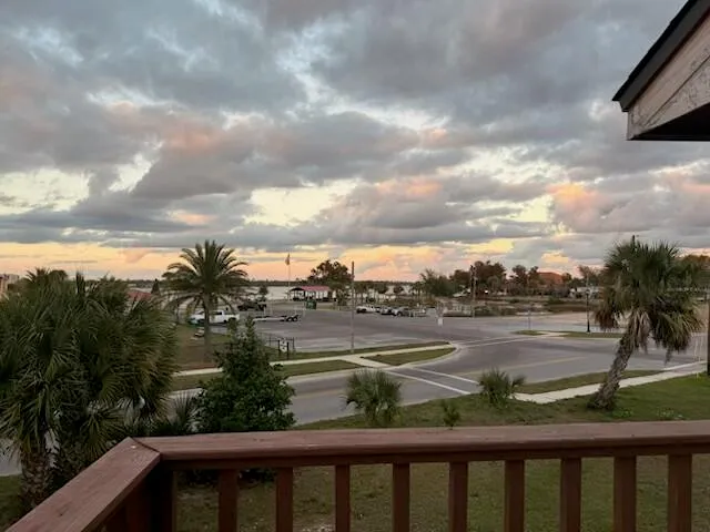 a view of city from a balcony