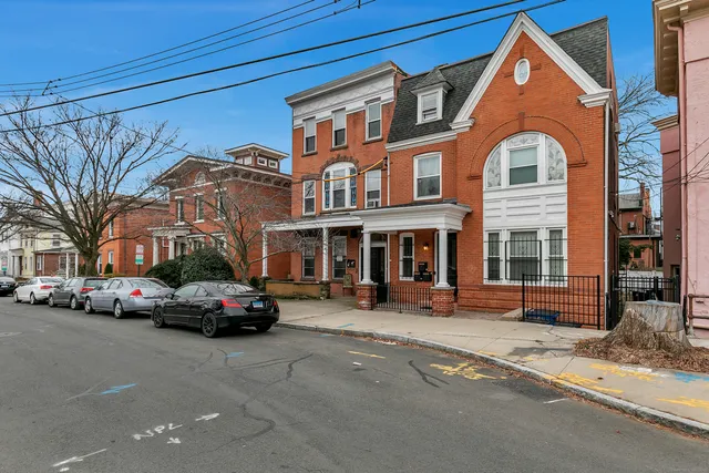 a car parked in front of a building