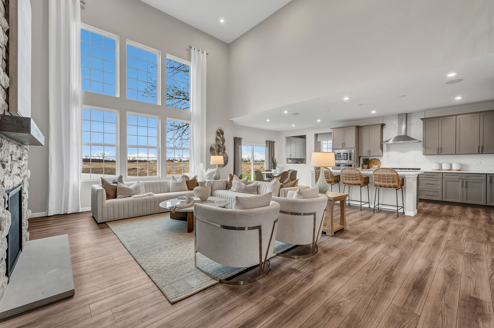 2951 Amaranth Court Aurora, IL 60503 - Photo 6 of 16 a living room with fireplace furniture and a large window