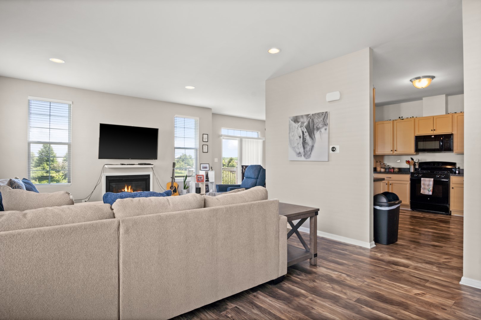 2919 Church Road Aurora, IL 60502 - Photo 6 of 28 a living room with furniture and a flat screen tv