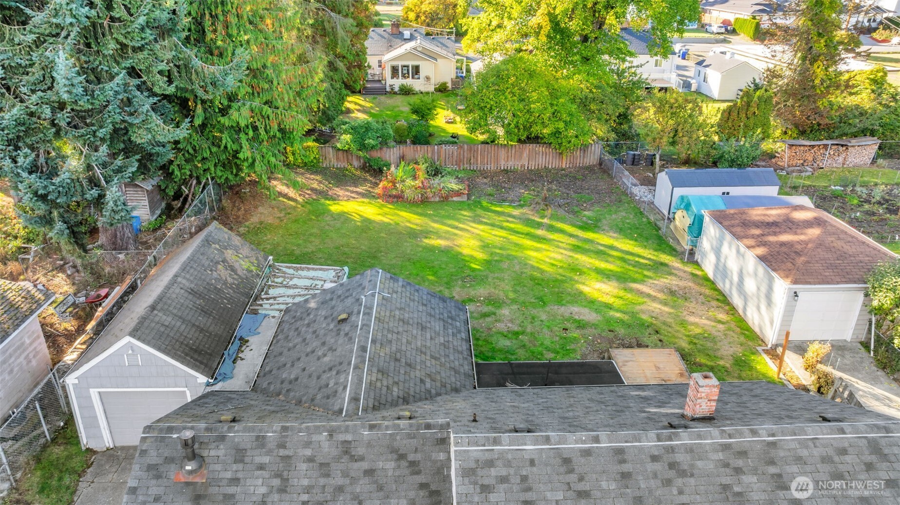 6926 East Cady Road Everett, WA 98203 - Photo 3 of 19 a view of a yard with plants and large trees