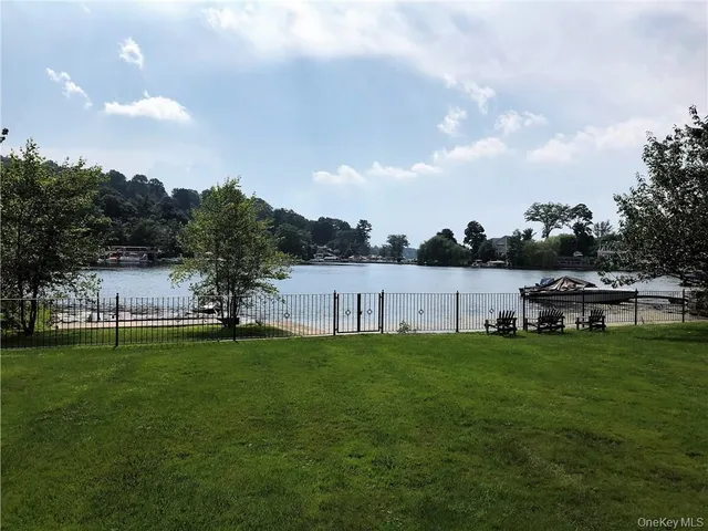 a view of a lake with houses