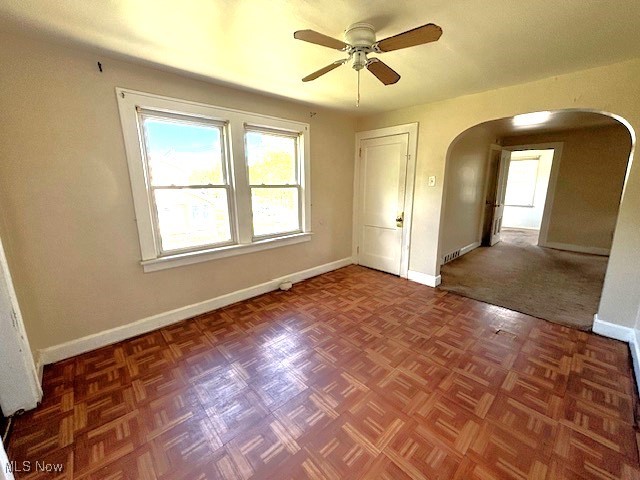 14628 Granger Road Maple Heights, OH 44137 - Photo 35 of 45 Spare room featuring ceiling fan and parquet flooring
