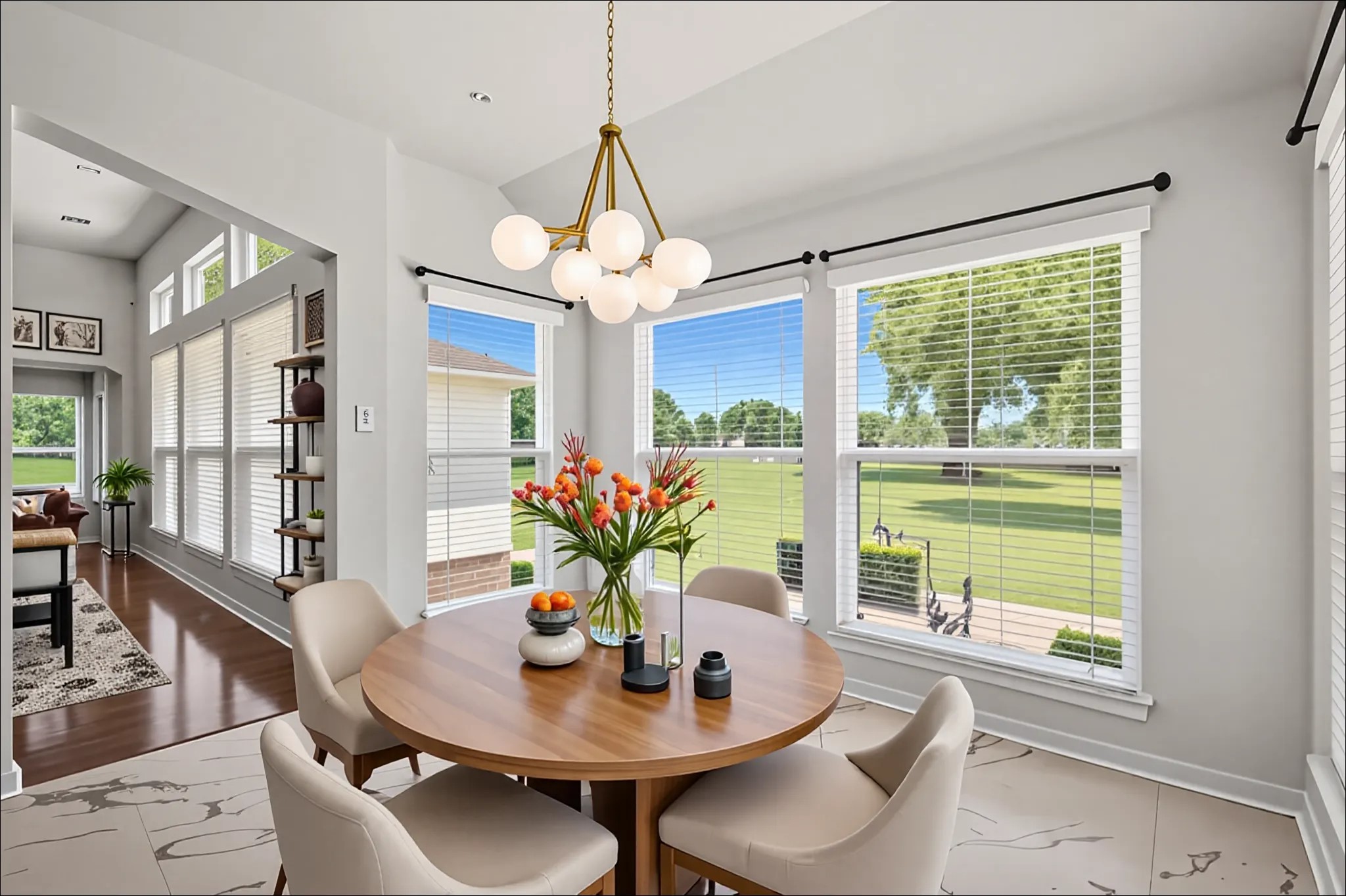 34334 Howell Road Waller, TX 77484 - Photo 15 of 37 Start your day in this sun-drenched breakfast nook, surrounded by large windows offering expansive views of the outdoors.
