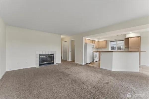 a view of a kitchen with a sink