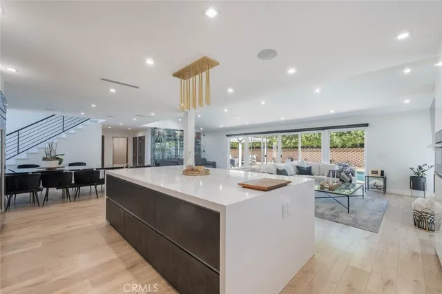 a kitchen with lots of counter top space