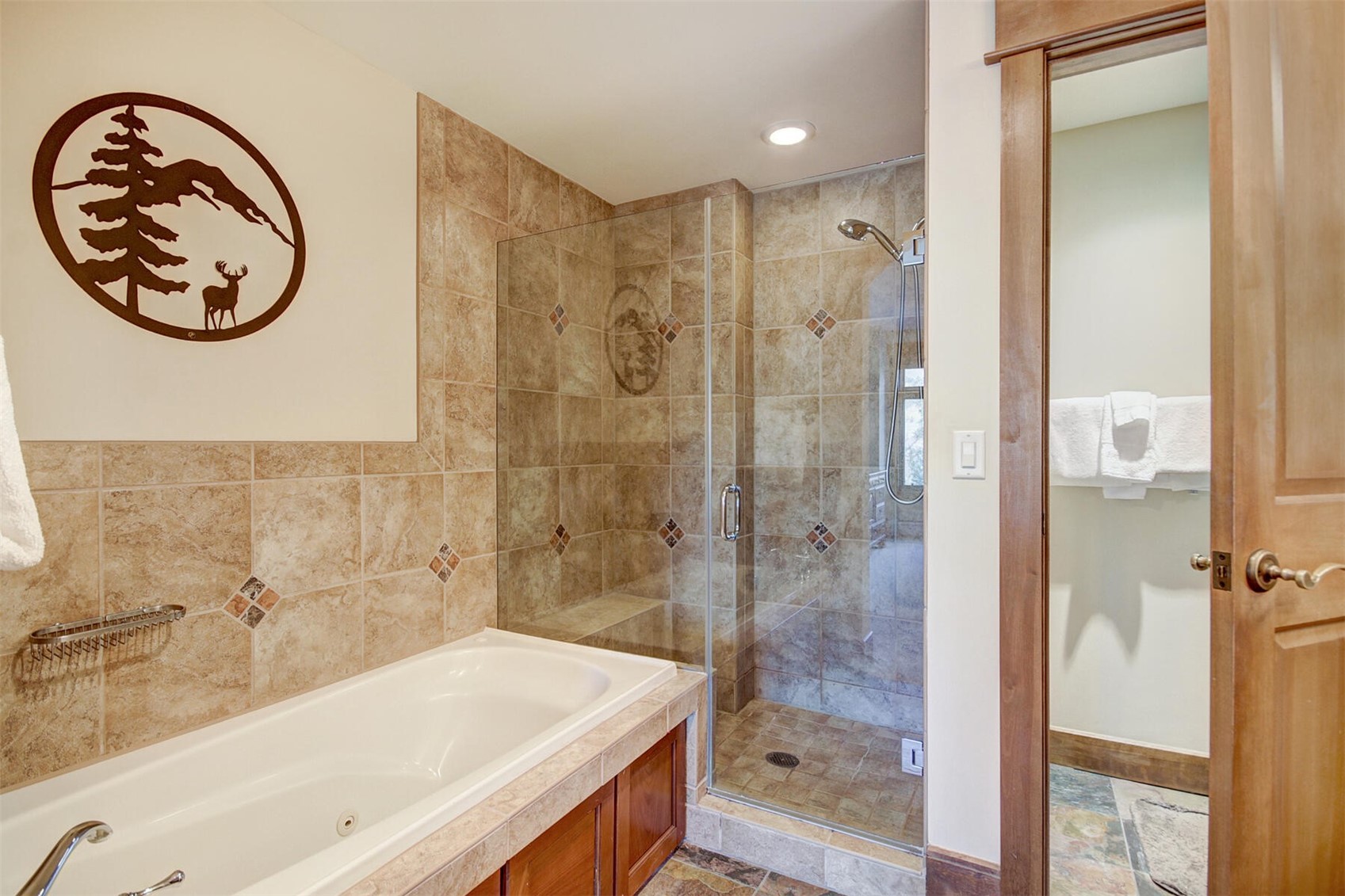280 Trailhead Drive, Unit 3039 Keystone, CO 80435 - Photo 19 of 38 a bathroom with a bathtub and a shower