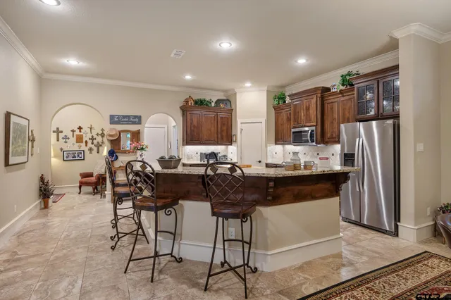 a room with a table and a window