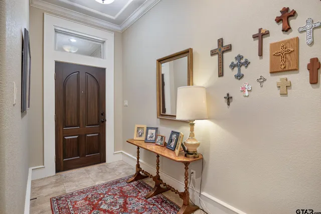 a bedroom with a bed and furniture