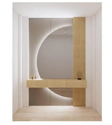 a view of a living room with a wooden floor