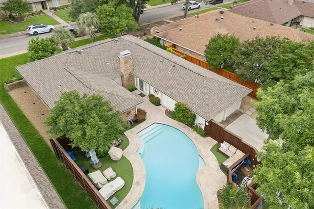 an aerial view of a house