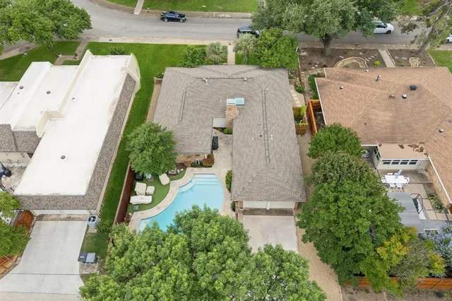 an aerial view of a house