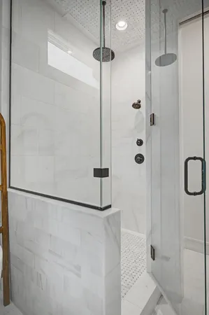 a bathroom with a shower