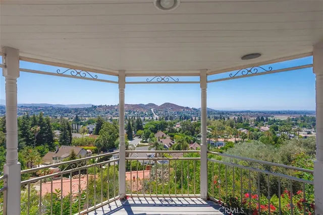 a view of a city from a balcony
