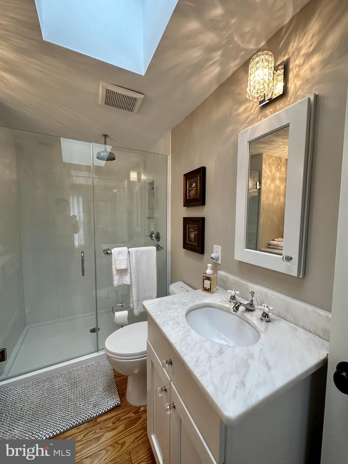 1627 Aliceanna Street Baltimore, MD 21231 - Photo 40 of 60 a bathroom with a sink toilet and shower