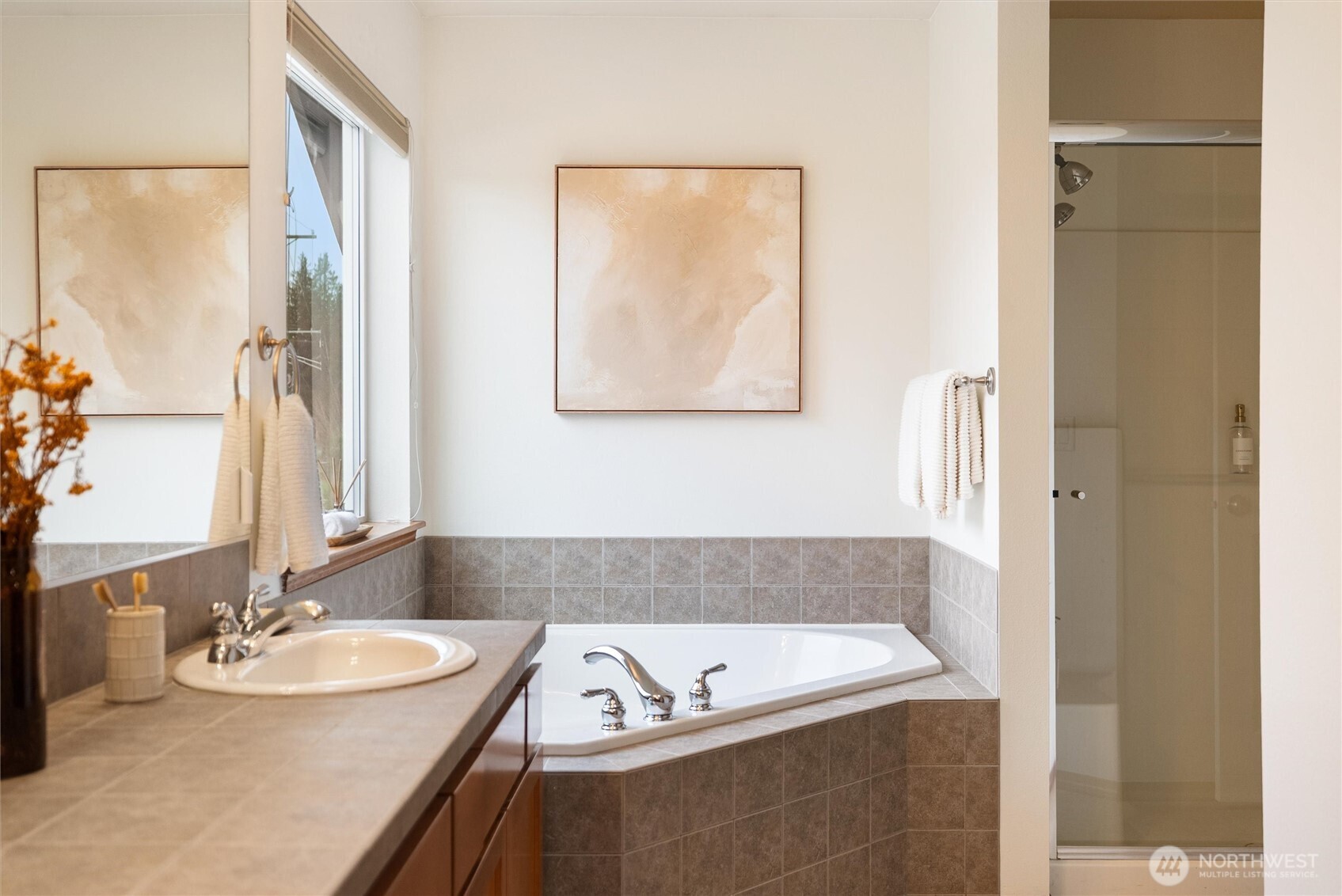 18722 3rd Avenue West Bothell, WA 98012 - Photo 20 of 35 a bathroom with a tub sink and mirror