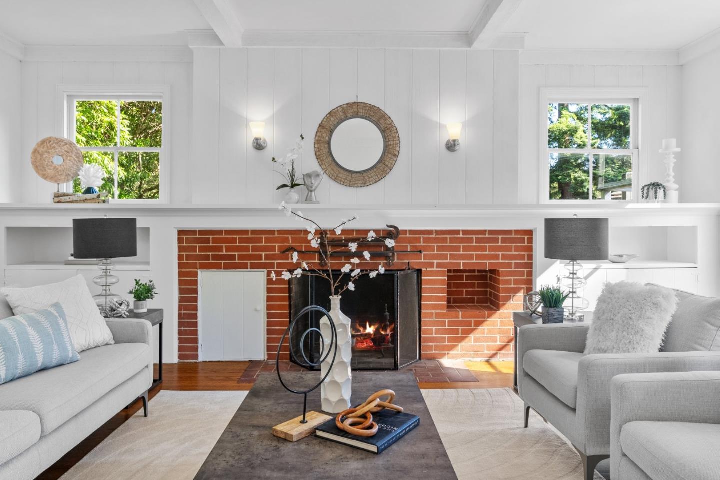 410 Fulton Road San Mateo, CA 94402 - Photo 14 of 49 a living room with furniture a window and a fireplace