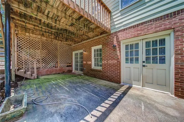 a view of a backyard with a garden