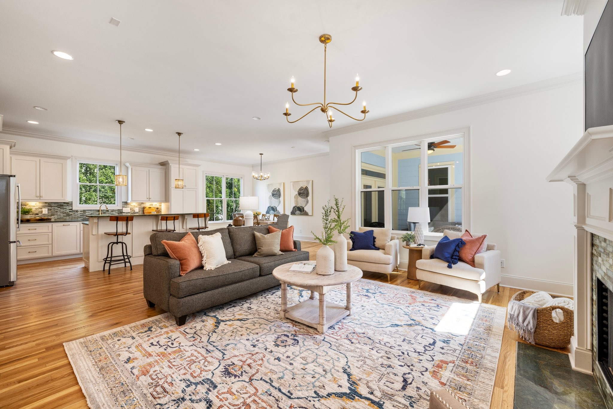 2019 Tabitha Drive Franklin, TN 37064 - Photo 12 of 69 a living room with furniture wooden floor and a chandelier