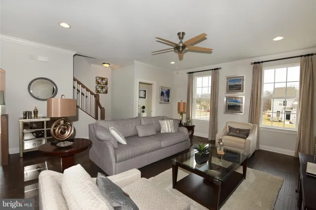 a living room with furniture