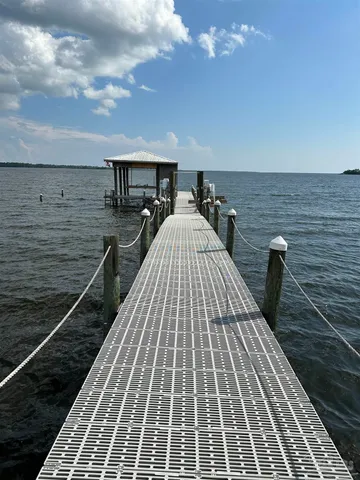 a terrace with a wooden floor