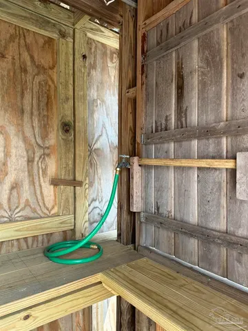 a view of a lake with a yard