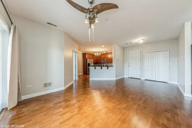 a view of a livingroom with a chandelier
