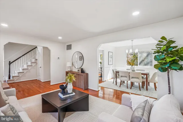 a living room with furniture and a couch