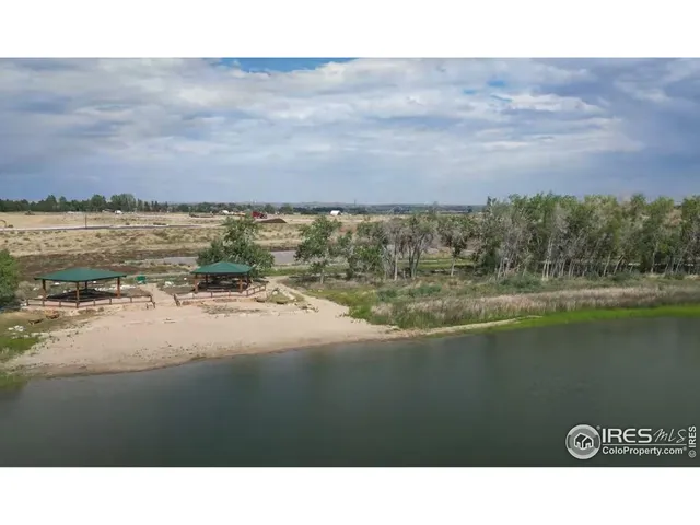 a view of a lake with a city view
