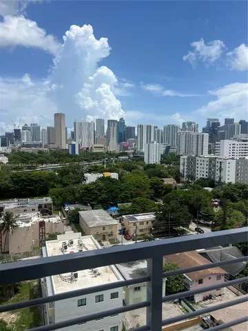 a city view from a balcony