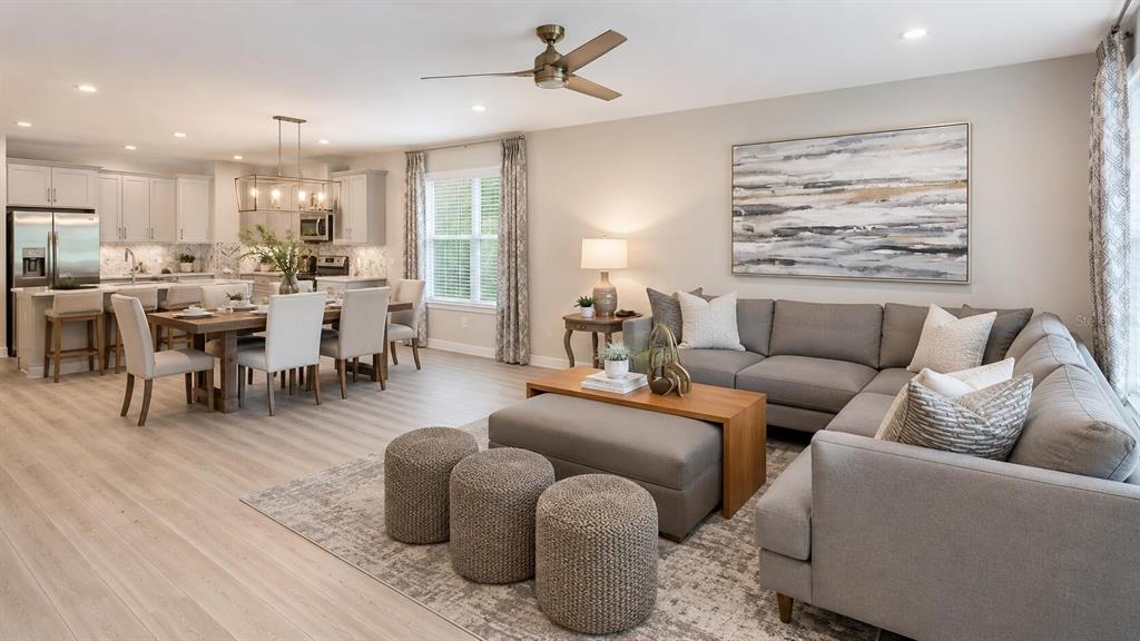 33320 Castaway Loop Wesley Chapel, FL 33543 - Photo 8 of 23 a living room with furniture kitchen view and a large window